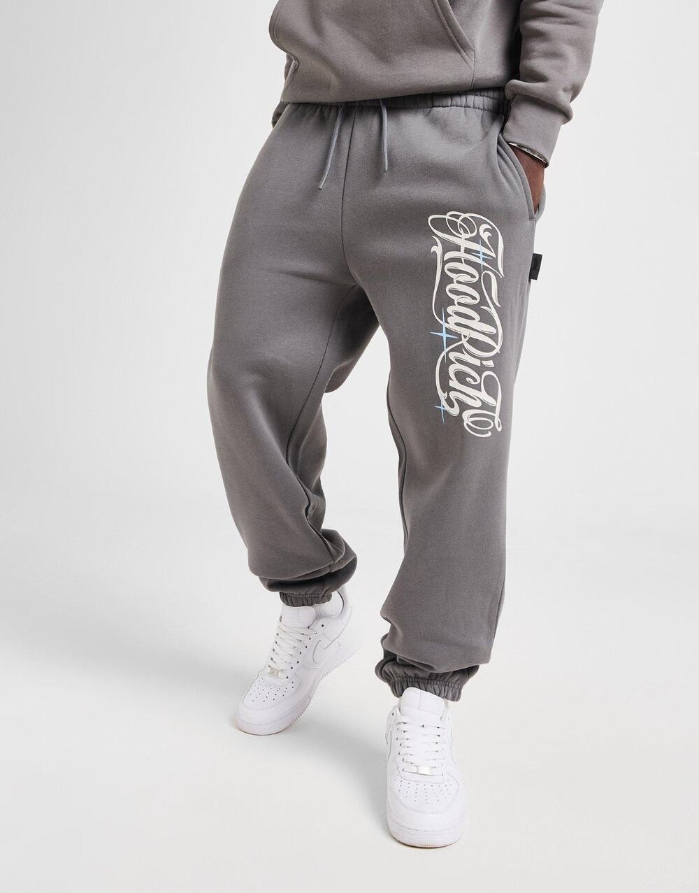 Hoodrich Legacy Men's Fleece Oversized Jogger Pants Light Gray Medium
